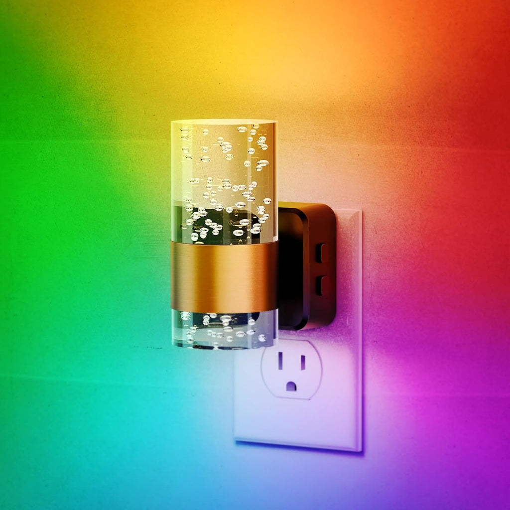 JandCase Night Lights Plug into Wall, Color Changing Night Light for Kids, 3000K+RGB 10-Color LED Nightlight with Dusk to Dawn Sensor…