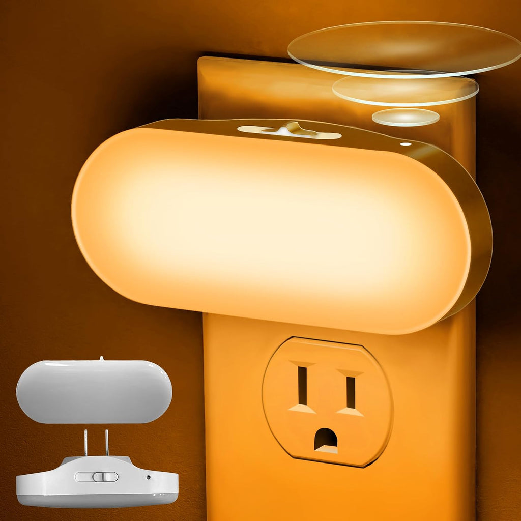 DORESshop Amber Night Light, Auto On/Off, 0-100 LM Adjustable Brightness, Dimmable Plug Into Wall Light Sensor Night Light for Kids Room…
