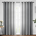 Yakamok Room Darkening Ombre Curtains 84 Inch Length, Grey and Greyish White Thermal Insulated Gradient Color Curtains, Light Blocking Gromm…
