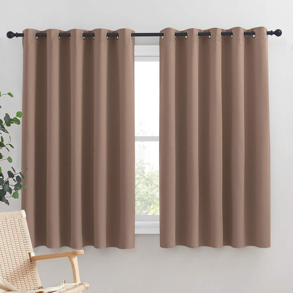 NICETOWN Blackout Window Curtains and Drapes for Kitchen, Window Treatment Thermal Insulated Solid Grommet Blackout Drapery Panels (Set…