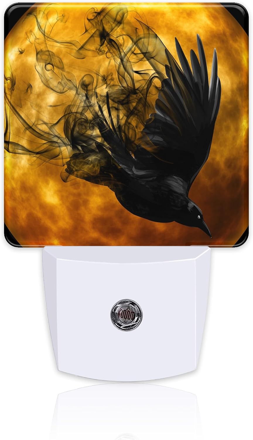 Crow with New Moon Night Light Plug into Wall, Flying Crow Dusk to Dawn Night Light,0.5w Energy Saving Sleep Friendly Nightlights for…
