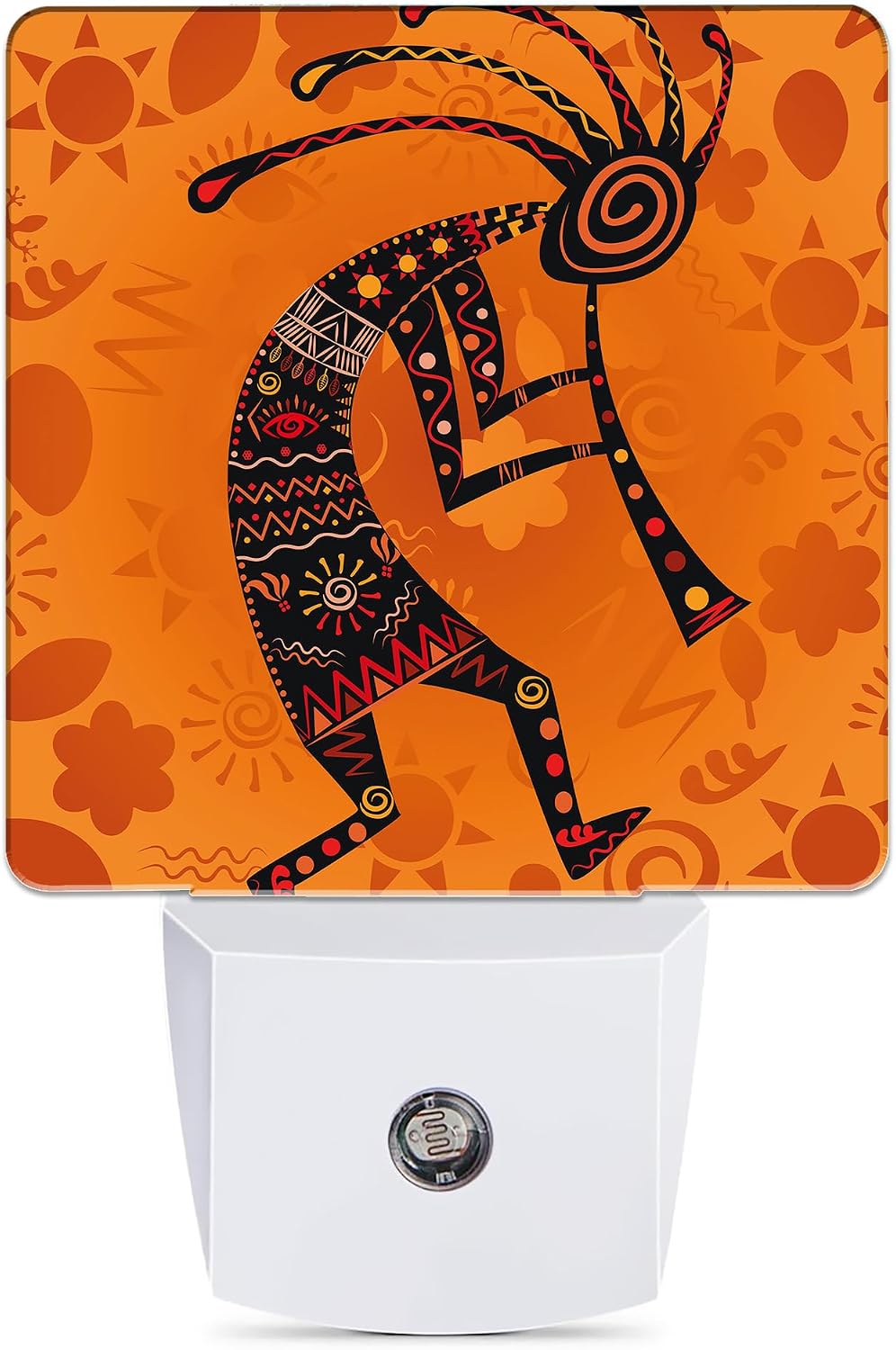 Ethnic African Deity Night Light, Kokopelli Plug into Wall with Dusk to Dawn Light Sensors, Warm Nightlights for Bedroom…