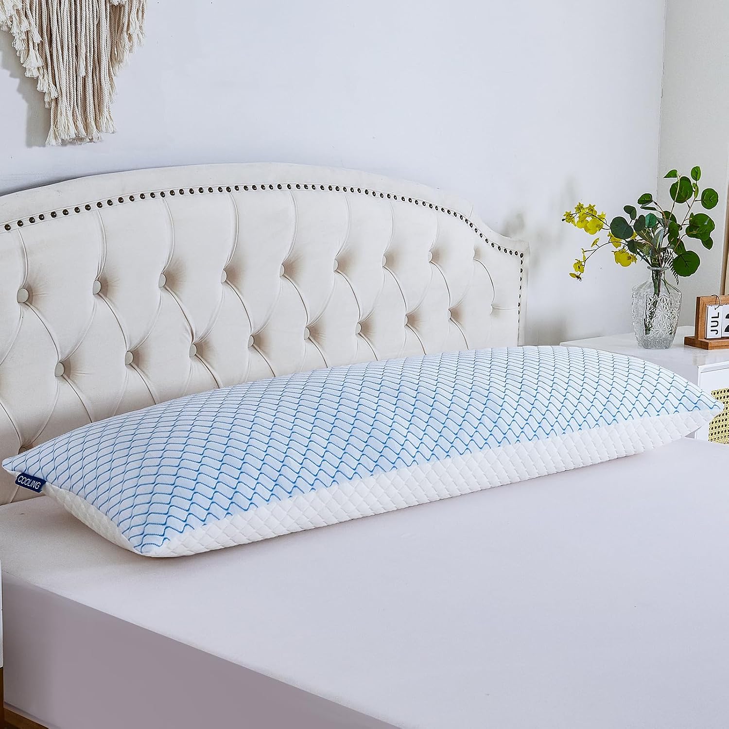 Gehannah Body Pillow for Adults - Shredded Memory Foam & Zippered Cooling Cover - Long Pillow for Sleeping - Bed Pillows for Side Sleeper W…