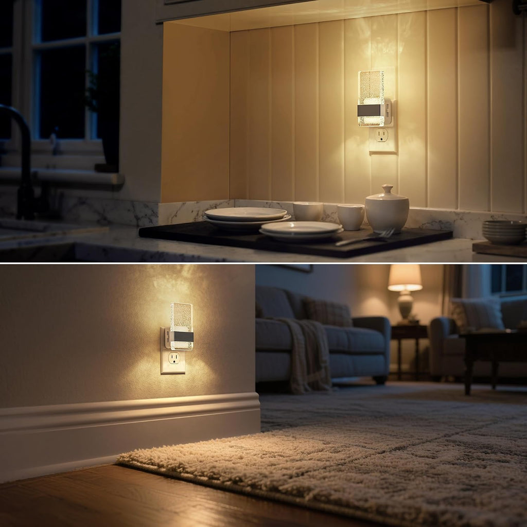 DORESshop LED Night Lights Plug into Wall [2 Pack], 0-100LM Dimmable Nightlight, Bubble Decorative Night Light, Dusk to Dawn Sensor, Wall…