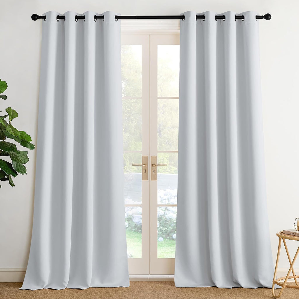 Nicetown Greyish White Ring Top Panels - Thermal Insulated Shades for Nursery, Kids Room, Yard, Closet, Garage - Breathable Fabric, Privacy…