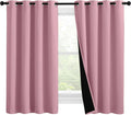Nicetown 100% Blackout Curtains with Black Liners, Thermal Insulated Full Blackout 2-Layer Lined Drapes, Noise Cancellation Window Draperie…