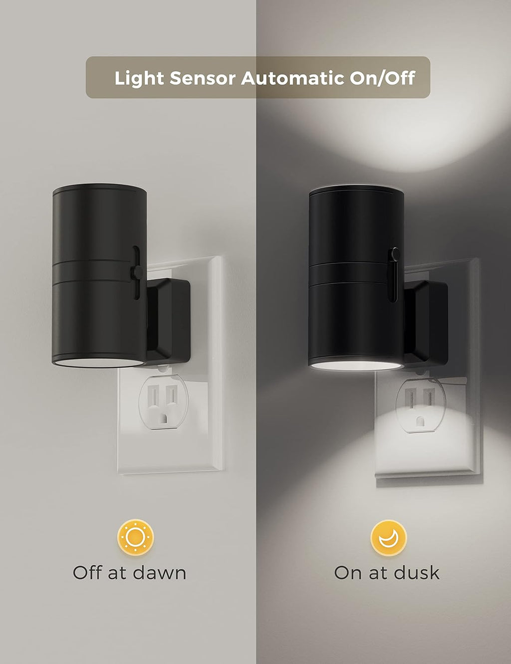L LOHAS LED Night Light, Bright Night Light, Night Lights Plug into Wall, 5000K Daylight White, Dimmable Nightlights with Light Sensor…