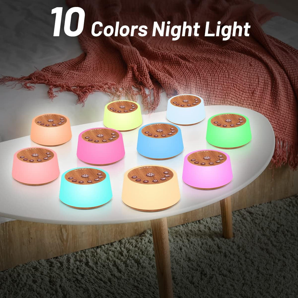 Color Noise Sound Machines with 10 Colors Night Light 25 Soothing Sounds and Sleep White Noise Machine 32 Volume Levels 5 Timers…