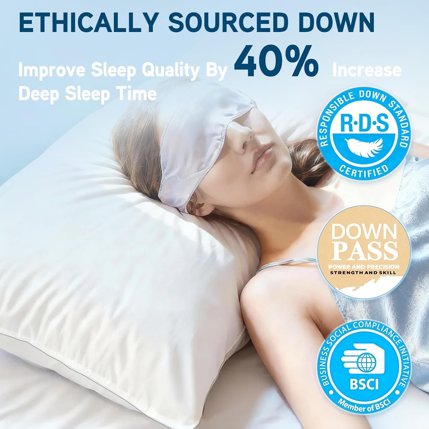 LORESNUG Luxury Canadian White Goose Down Pillows, Soft 1940+ Fill Power with 100% Cotton Shell Down Pillow, 80% Goose Down and 20%…