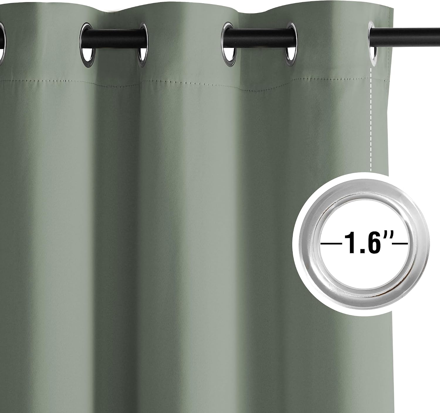 Nicetown Room Darkening Draperies Curtains Panels, 2 Panels Sage Green W52 x L84 Green