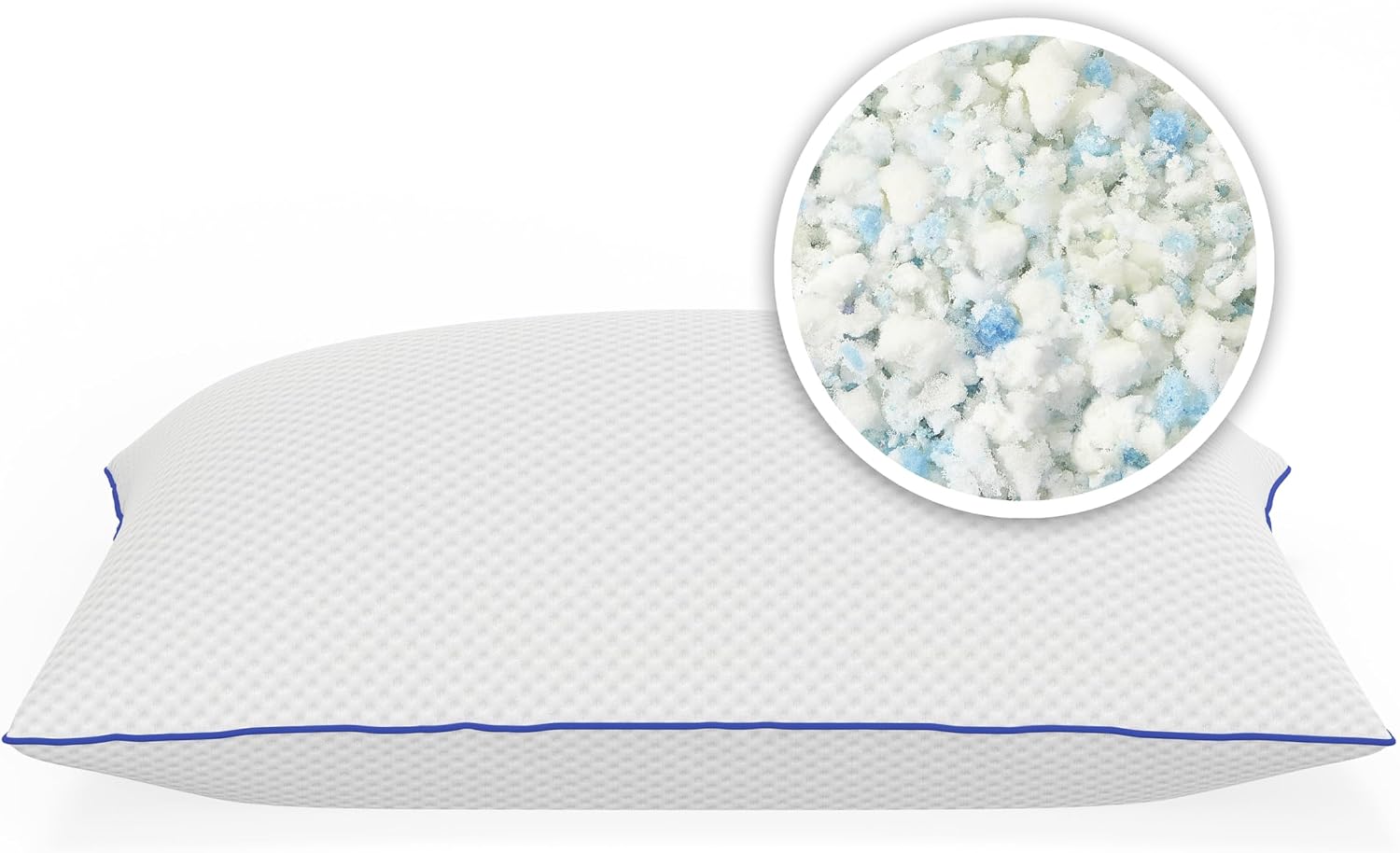Vibe Cooling Gel-Infused Shredded Memory Foam Pillow, 2 Pack, Oversized (15” x 27”)