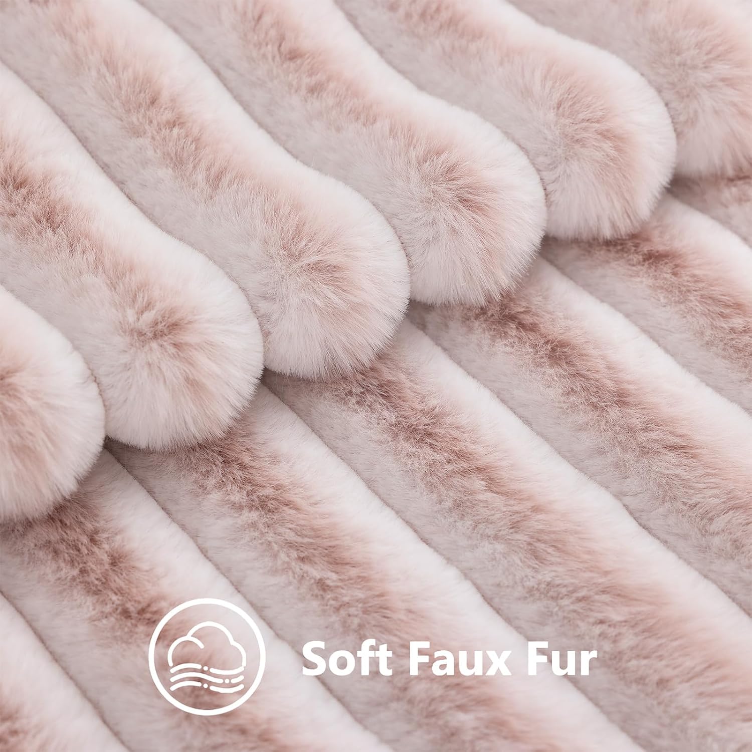 decorUhome Summer Cozy Faux Fur Throw Pillow Covers 20x20 Set of 2 Decorative Soft Plush Striped Modern Farmhouse Boho Couch Pillow Cases w…