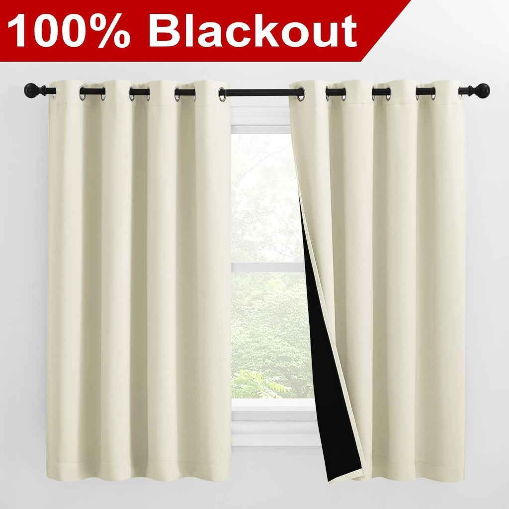 Nicetown Warm Curtains for Winter, Bedroom Full Blackout Curtain Panels, Great Job for Blocking Light, Complete Blackout Draperies with Bla…