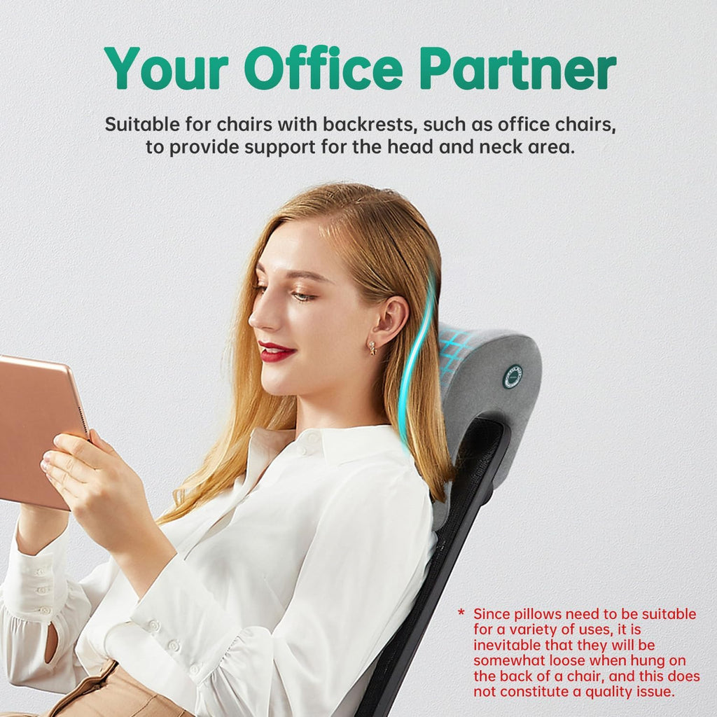 MOONYOOY Office Chair Headrest Pillow Attachment & Desk Nap Cushion, Memory Foam Neck Support with U-Shape Hanger Design for Office…