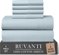 Ruvanti 100% Cotton Percale Sheets King Size 6 Piece Set, Cooling Bed Sheets for Hot Sleepers, Deep Pocket 16”, Breathable Lightweight & Du…
