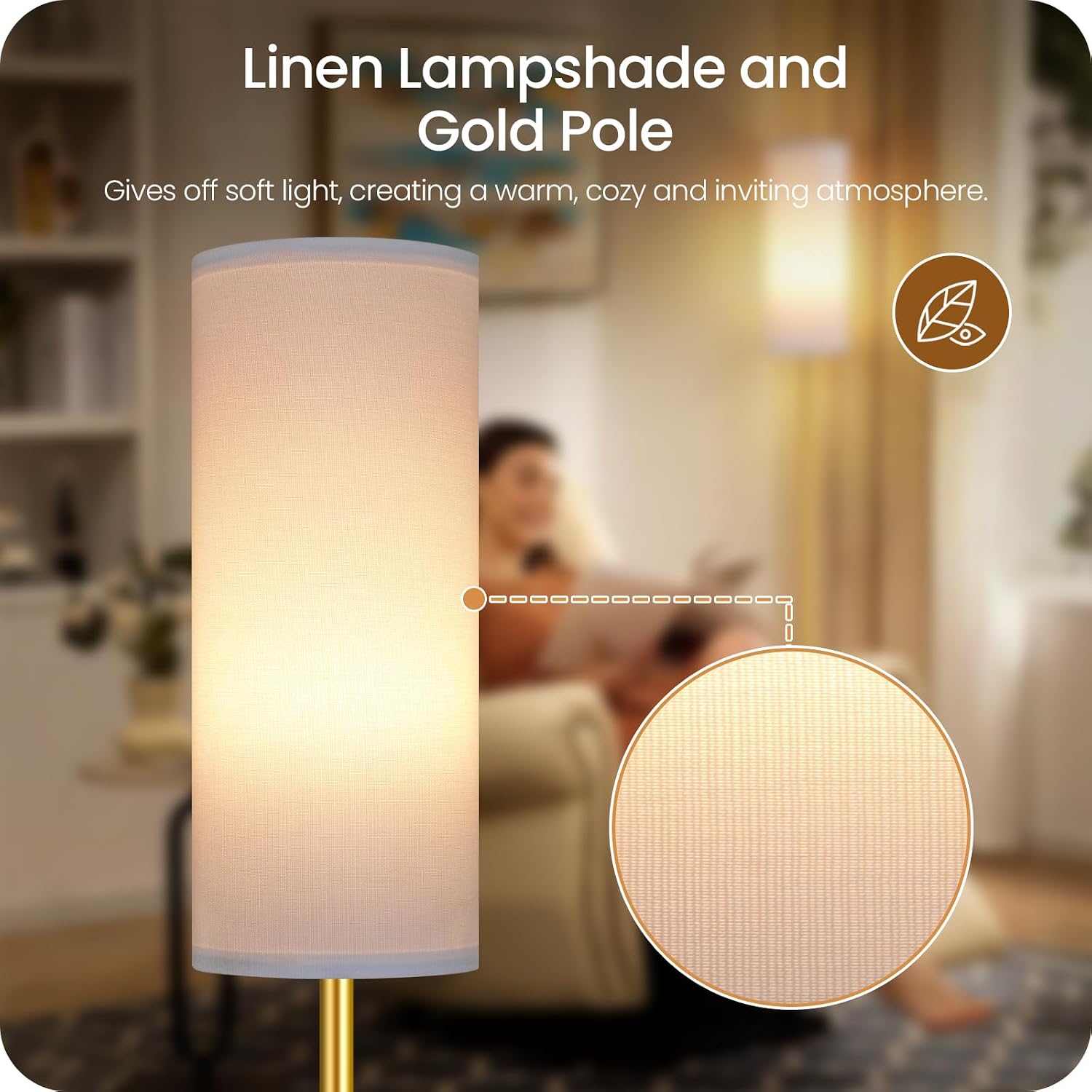 Dimmable Floor Lamp for Living Room with Remote and Foot Switch, Corner Floor Lamp, 64.4'' Standing Tall Lamp, 10W 900LM LED Bulb…