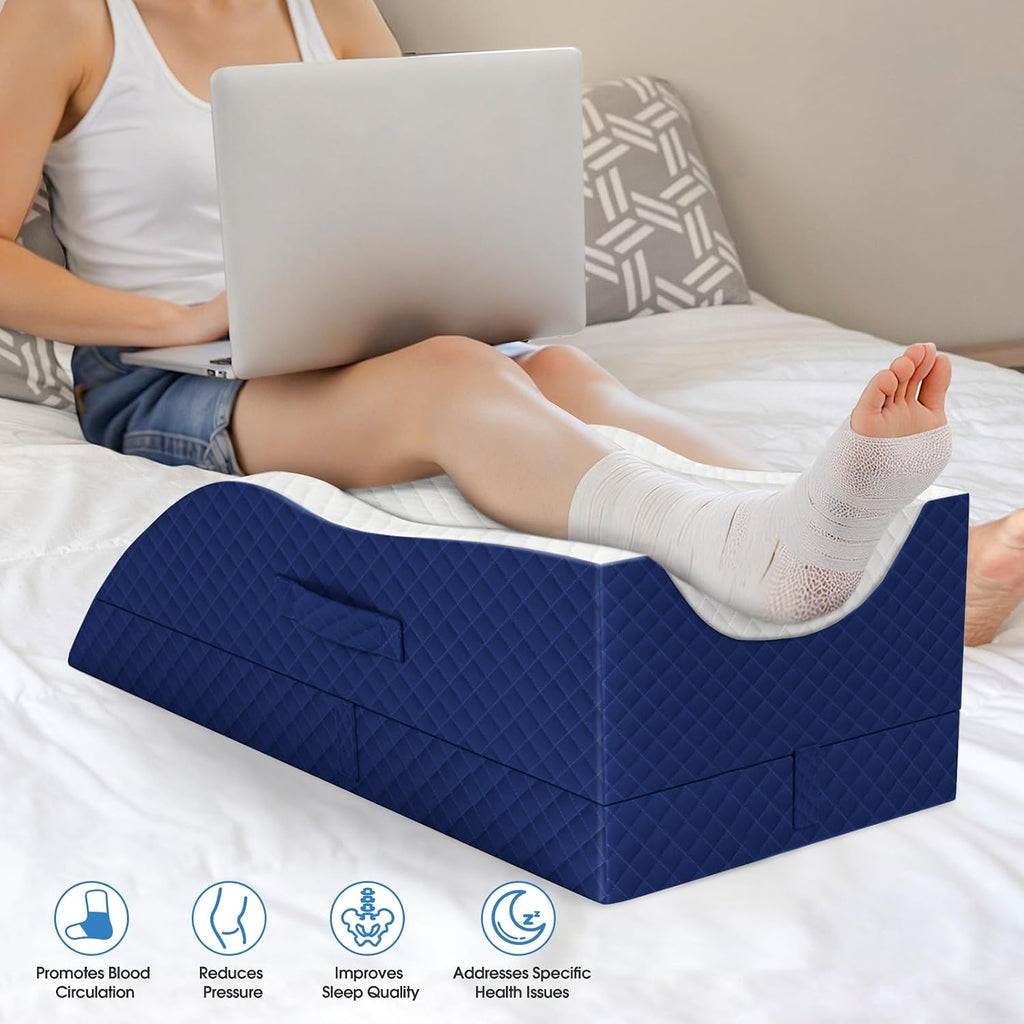 TranquilRelax TranquilRelax Leg Pillow, Leg Elevation Pillow with Pad and Memory Foam, Height Adjustable Bolster Pillow for Legs, Le…