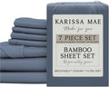 KARISSA MAE 7 Piece Pure Viscose from Bamboo Split King Size Sheet Set | 100% FSC Certified | Luxuriously Soft | Cooling | 18" Deep…