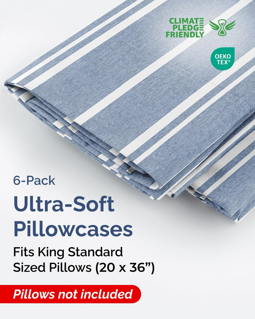 King Standard Pillow Cases Set of 6 - Ultra Soft Hotel Quality Pillowcase Covers - Comfy & Wrinkle Free - Shrink & Fade Resistant…