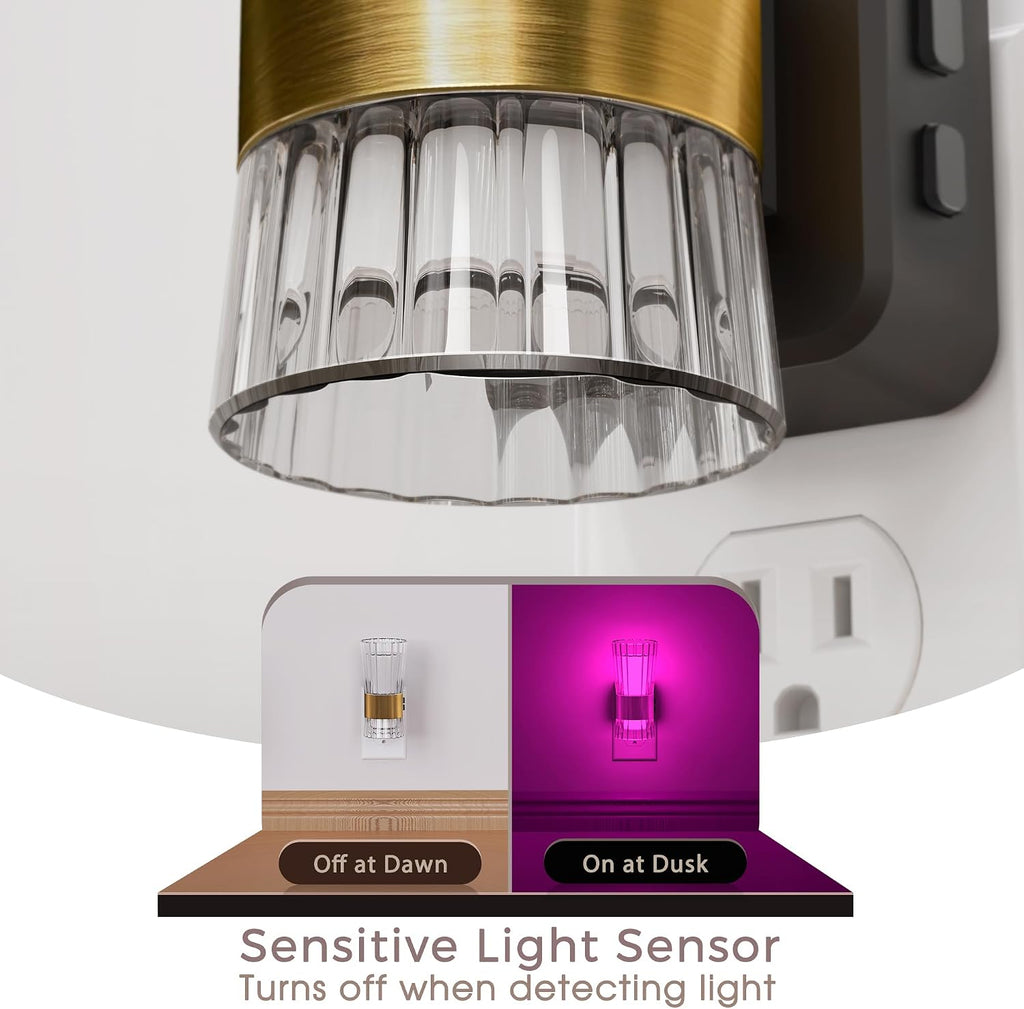Briignite Night Light, Night Lights Plug into Wall, RGB Color LED NightLight with Dusk to Dawn Sensor, 180° Rotating Night Lights…