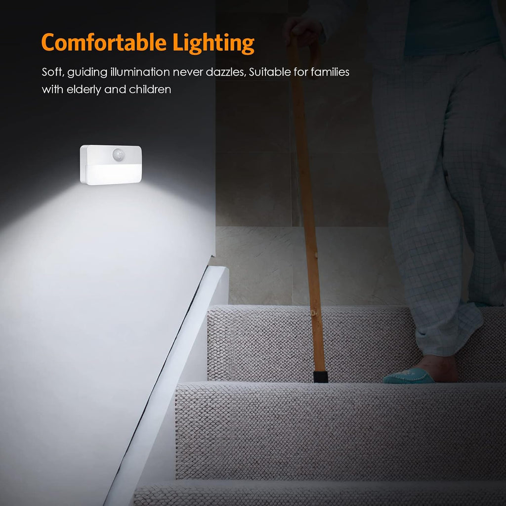 Jxtz 【2 PACK】 Motion Sensor Night Light, Stick-On Motion Sensor Lights Indoor, Battery Powered Under Cabinet Kitchen Lights with Adhesive P…