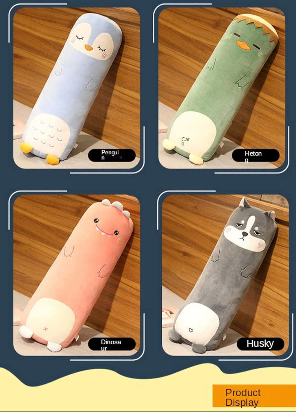 Long Plush Cute Body Pillows 39" Cuddle Stuffed Animal Shaped Bed Body Pillows Soft Cotton Plushies Doll Toy Gifts (River Boy, 39 Inch)