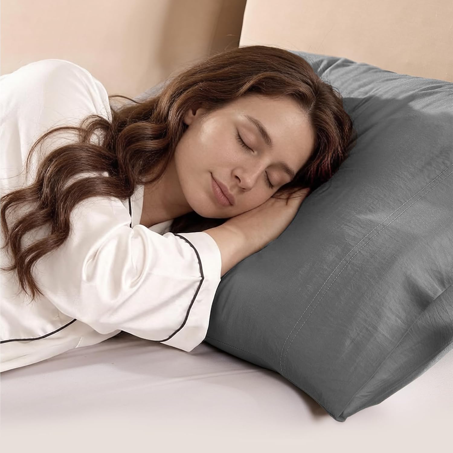 Surefit Washed Ultra-Chill Cooling Pillowcase Set of 2 for Hot Sleepers, Crisp and Silky Pillow Cover with Envelope Closure, Queen…
