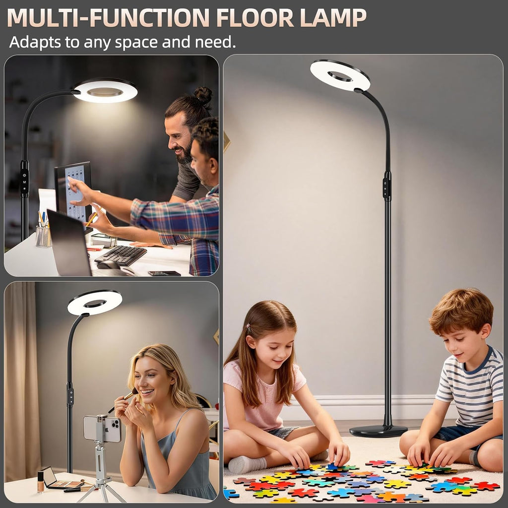 GyroVu LED Floor Lamp, 70'' Bright Reading Floor Lamps for Living Room, Dimmable & Adjustable Color Temperature, Touch Control Standing…