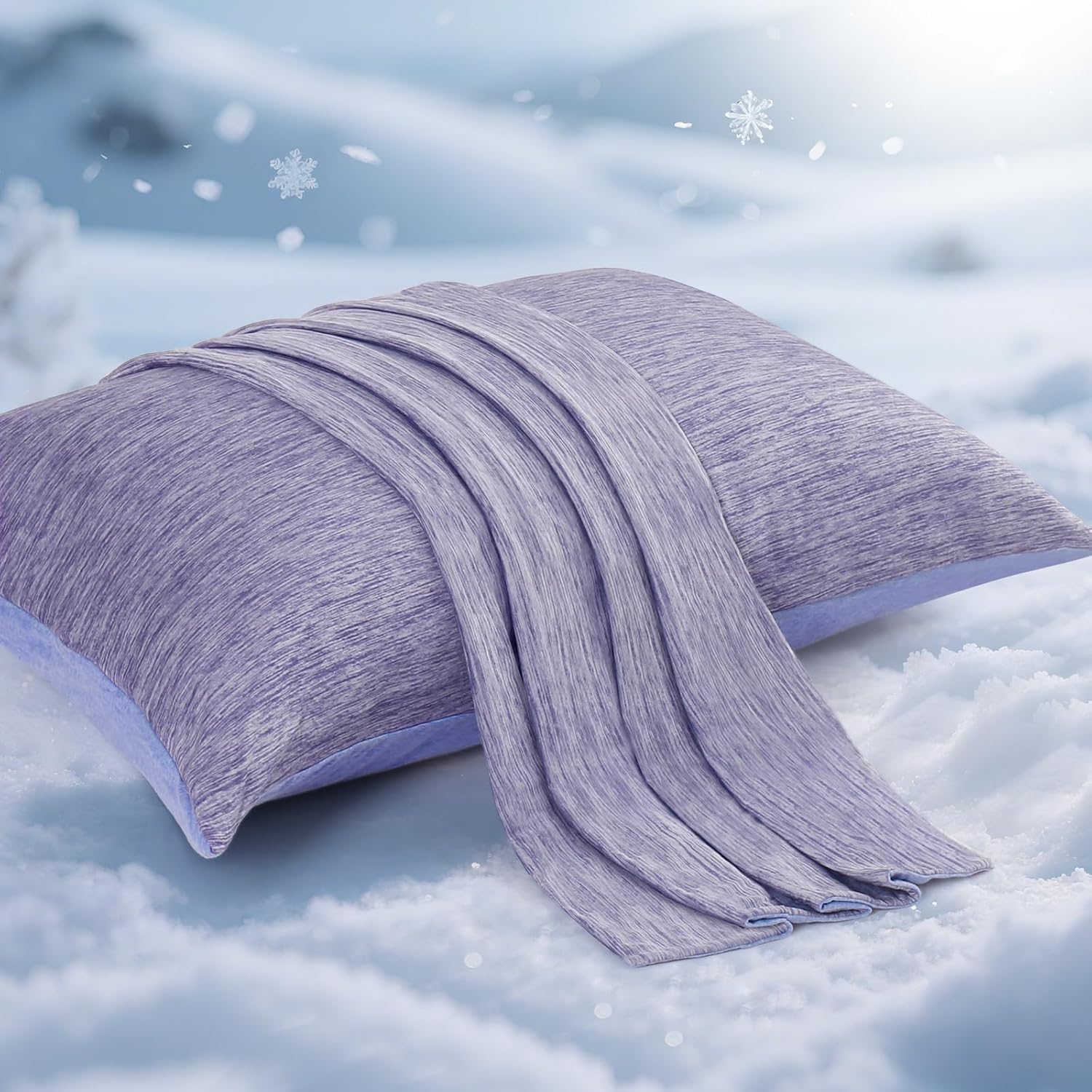 Elegear Cooling Pillow Cases for Hot Sleepers, Japanese Q-Max 0.5 Cooling Pillowcases, Both Sides(Cooling/Cotton), Breathable Soft Pillowca…