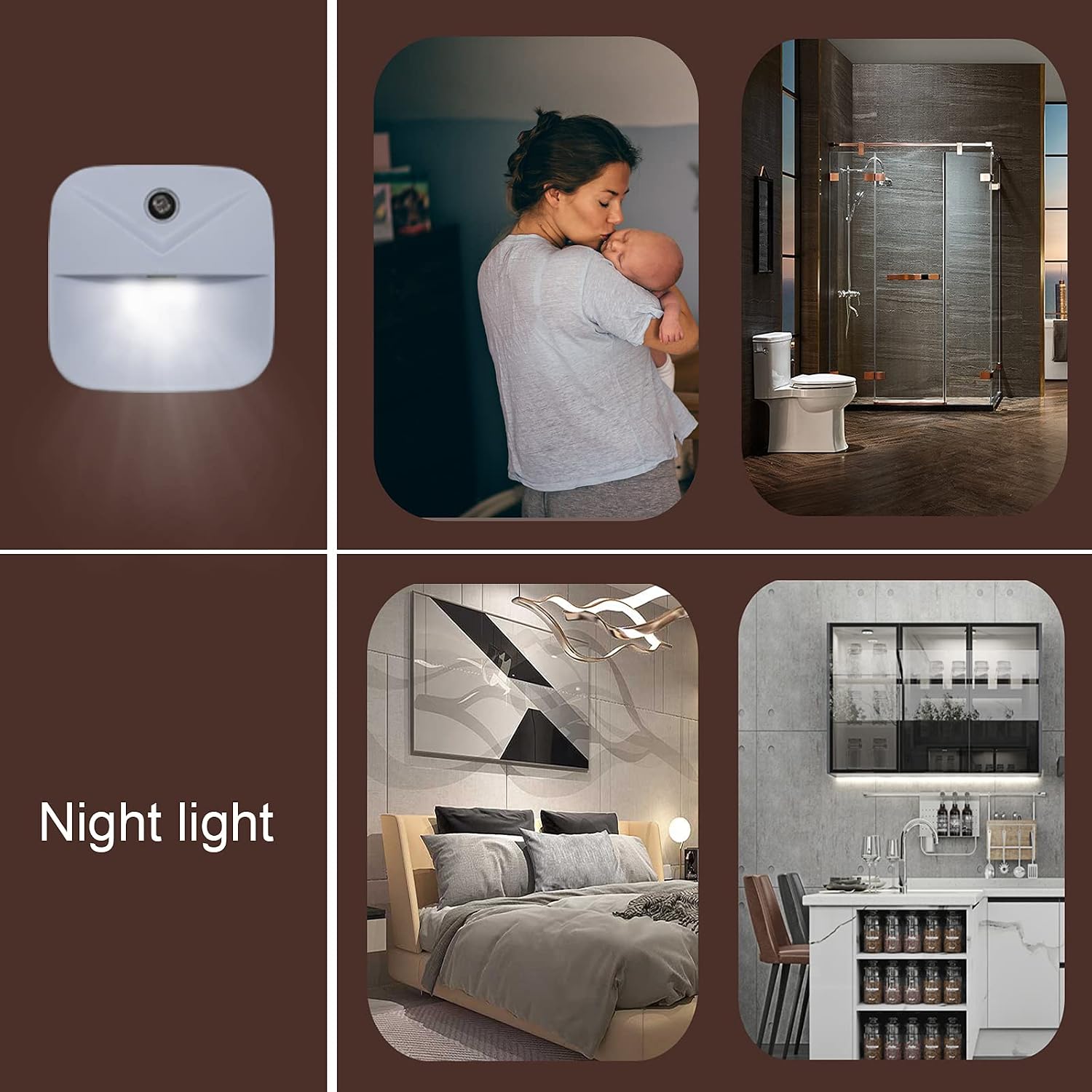 6 Pack Night Light Plug in, White LED Nightlights with Smart Dusk to Dawn Sensor, Plug into Wall Nightlights Suitable for Bedroom…