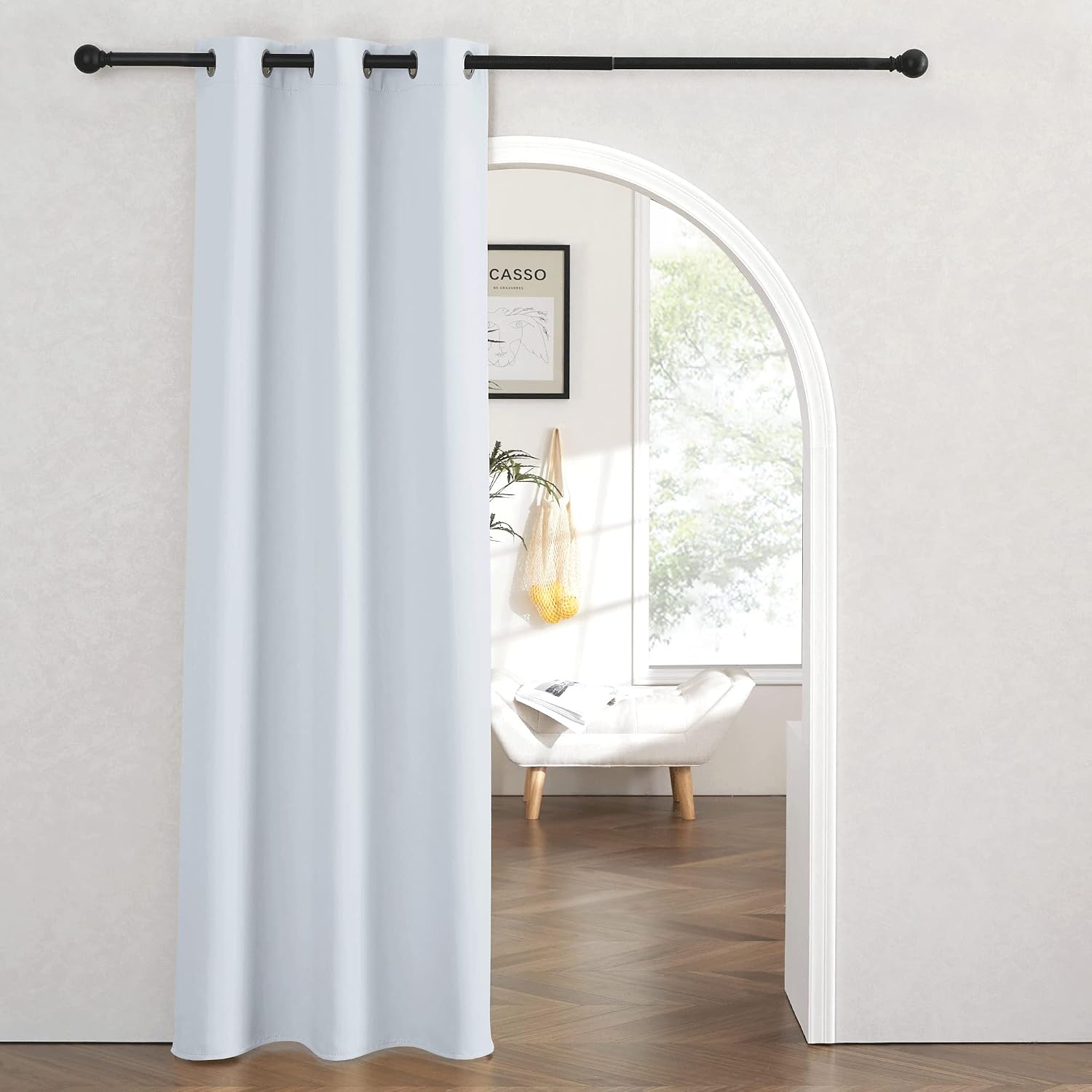 Rybhome RYB Home Blackout Curtains Thermal Insulating Privacy Temporary Door Curtains for Bedroom Closet Doorway Accordion Door Interior Li…