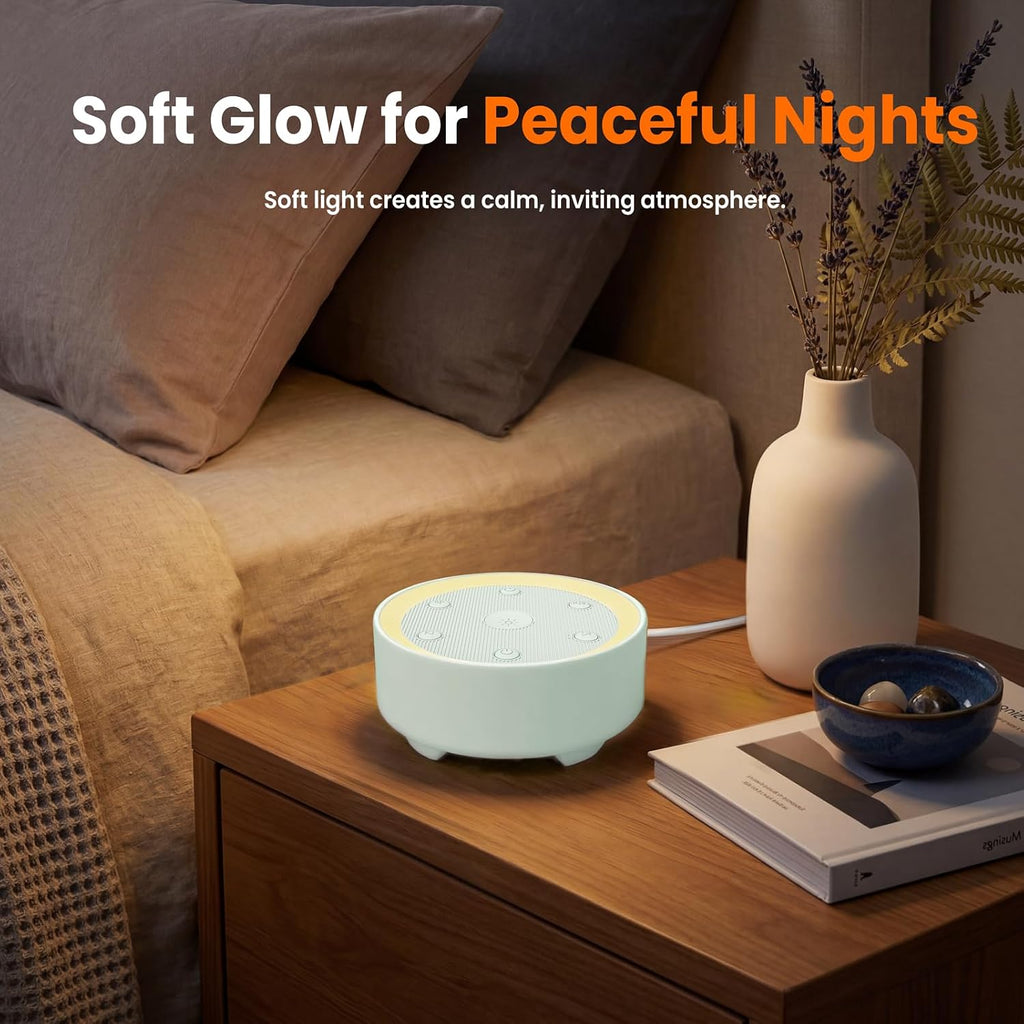 Kipcush Sleep Sound Machine - 21 High-Fidelity Non-Looping Sounds, Portable White Noise Machine for Baby, Kids & Adults, Dimmable Night…