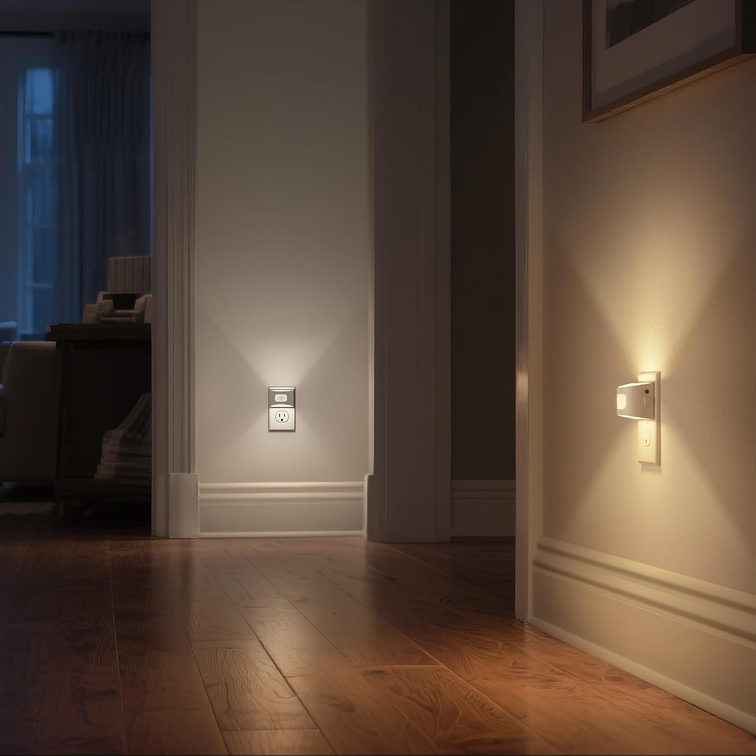 DORESshop LED Night Light[2 Pack], Night Lights Plug into Wall, 3 Color Temperatures Plug in Night Light with Motion Sensor, Dusk to Dawn S…