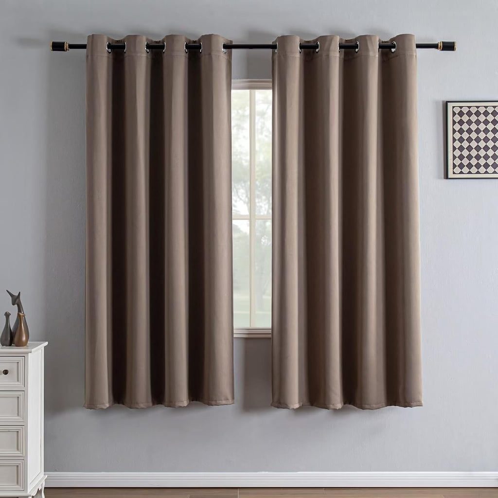 Igemaeve Blackout Curtains 72 Inch Length 2 Panels Set, Black Out Curtains for Bedroom 72 Inch Long, Grommet Energy Saving Room Darkening D…