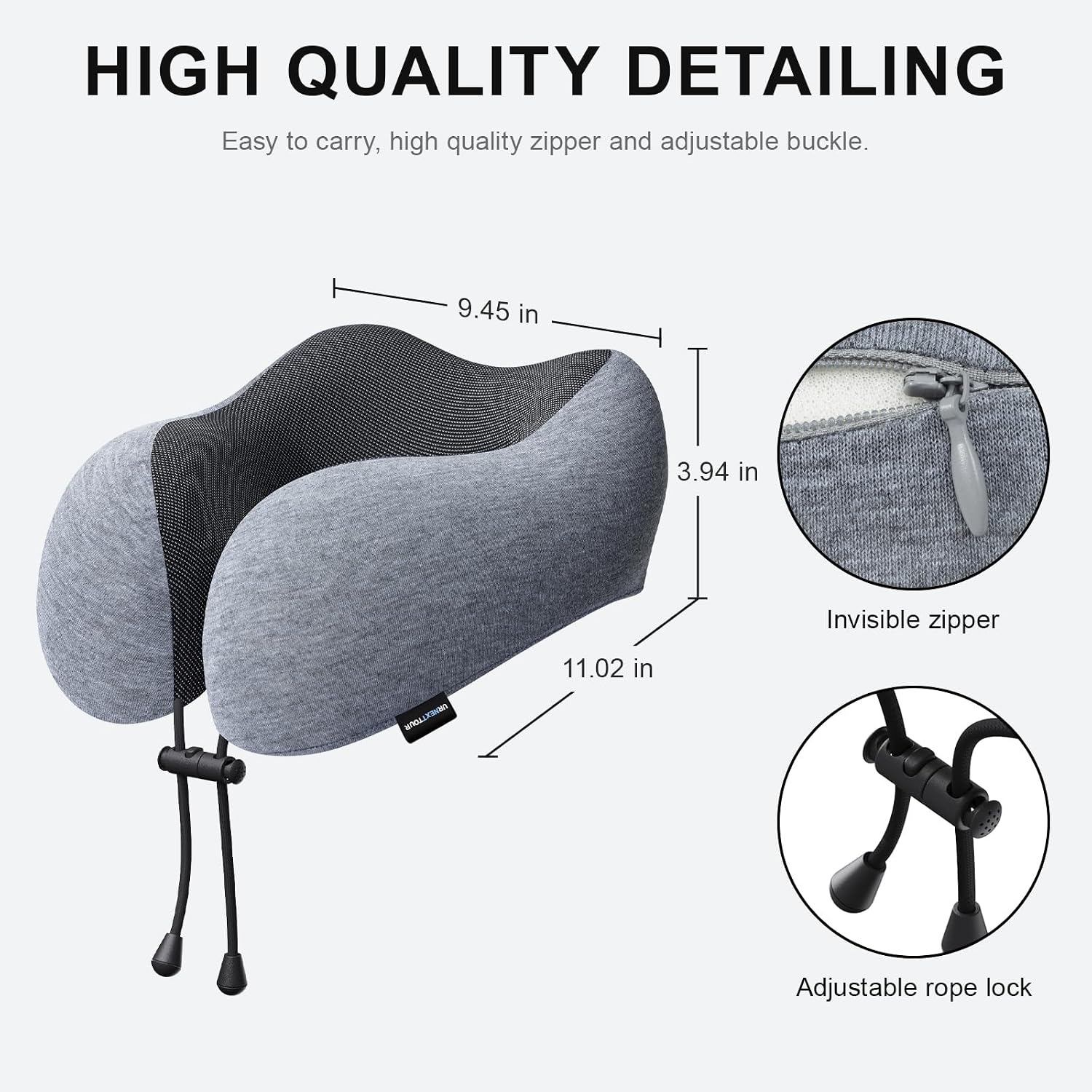Urnexttour Travel Pillow for Airplane Memory Foam Neck Pillow, Soft & Support Travel Pillow for Travelling, Sleeping Rest, Car, Train and H…