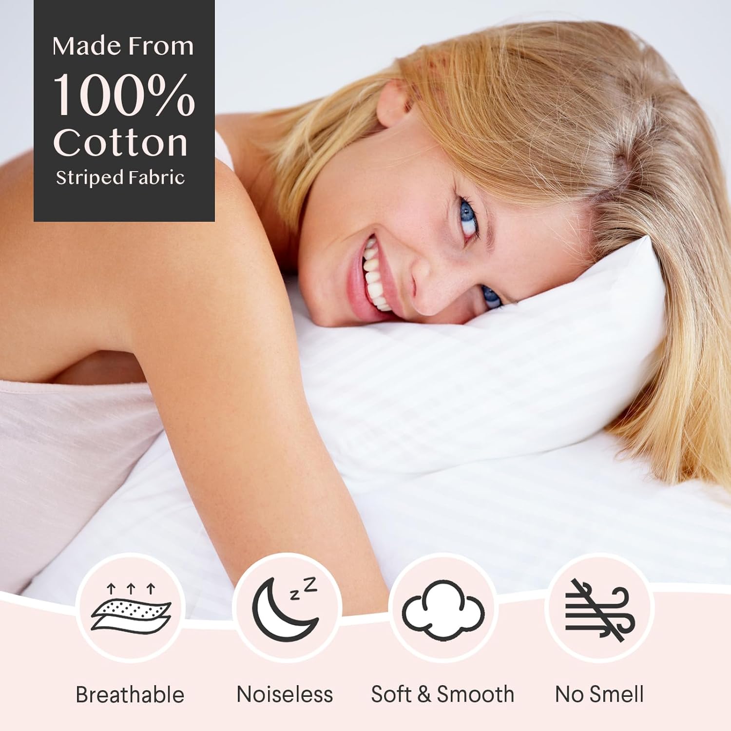 Faunna 600TC 100% Cotton Pillow Protectors, King Size (20x36), 2 Pack, Oeko-TEX Certified, Hotel Grade Pillow Cover with Silent Zipper, Zip…