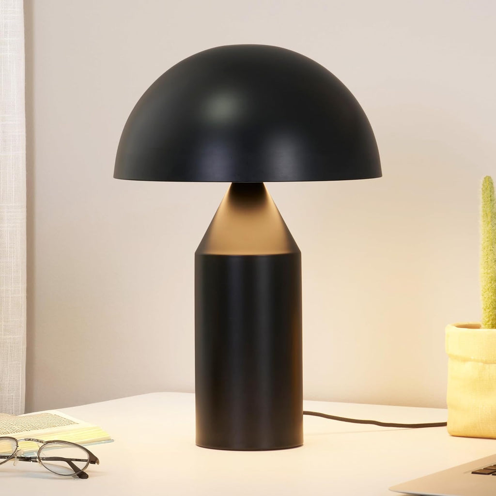 Brightech Venus 14" Globe Table Lamp – Modern Mid-Century Lamp with Golden Metal Shade – Nightstand, Bedside, Desk & Accent Table…