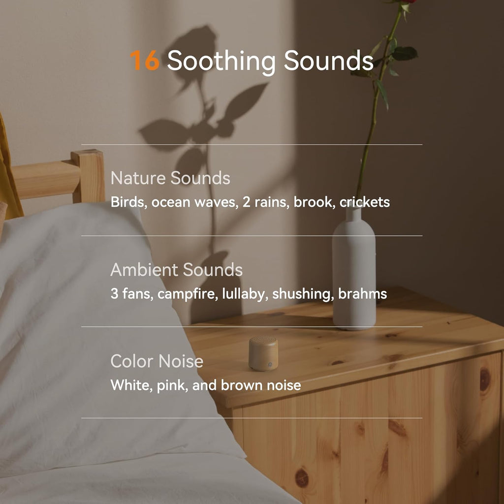 Dreamegg Sound Machine for Baby&Adults - Travel Sound Machine for Sleep, Features Powerful Battery, Egg-Sized, 16 Soothing Sounds, Timer…