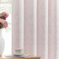 Beauoop Pink Floral Jacquard Blackout Curtains 108 Inches Long 2 Panels for Bedroom Living Room Chenille Flower Room Darkening Thermal…