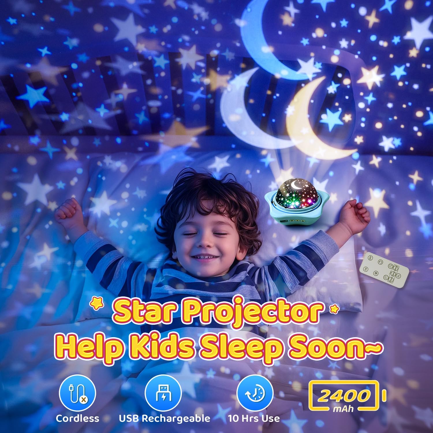 OneFire Star Projector Light Up Toys, Glow In The Dark Stars for Ceiling Projection Kids Toys, Dimmable Night Light Projector for Kids Room,…