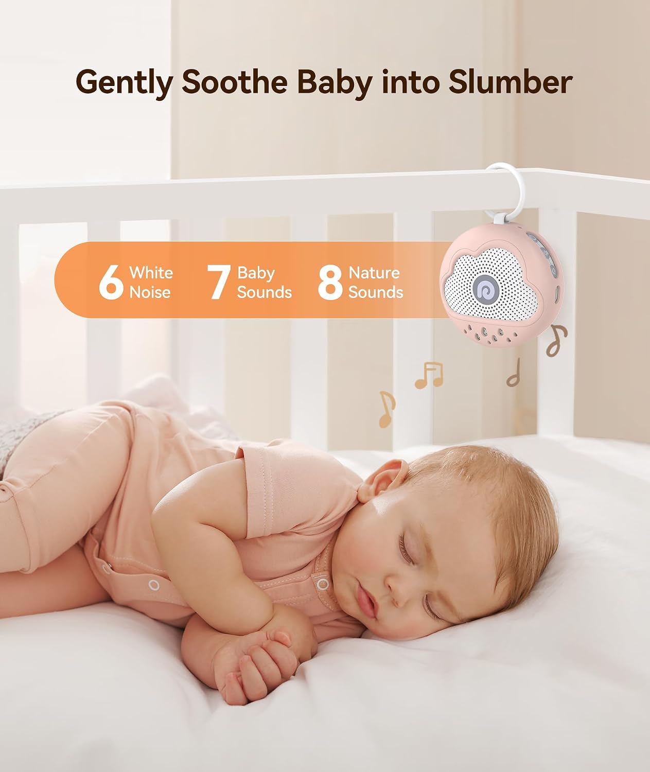 Dreamegg White Noise Machine - Portable Sound Machine Baby with Safe Silicone Cover, Features Powerful Battery, 21 Soothing Sound, Noise Ca…