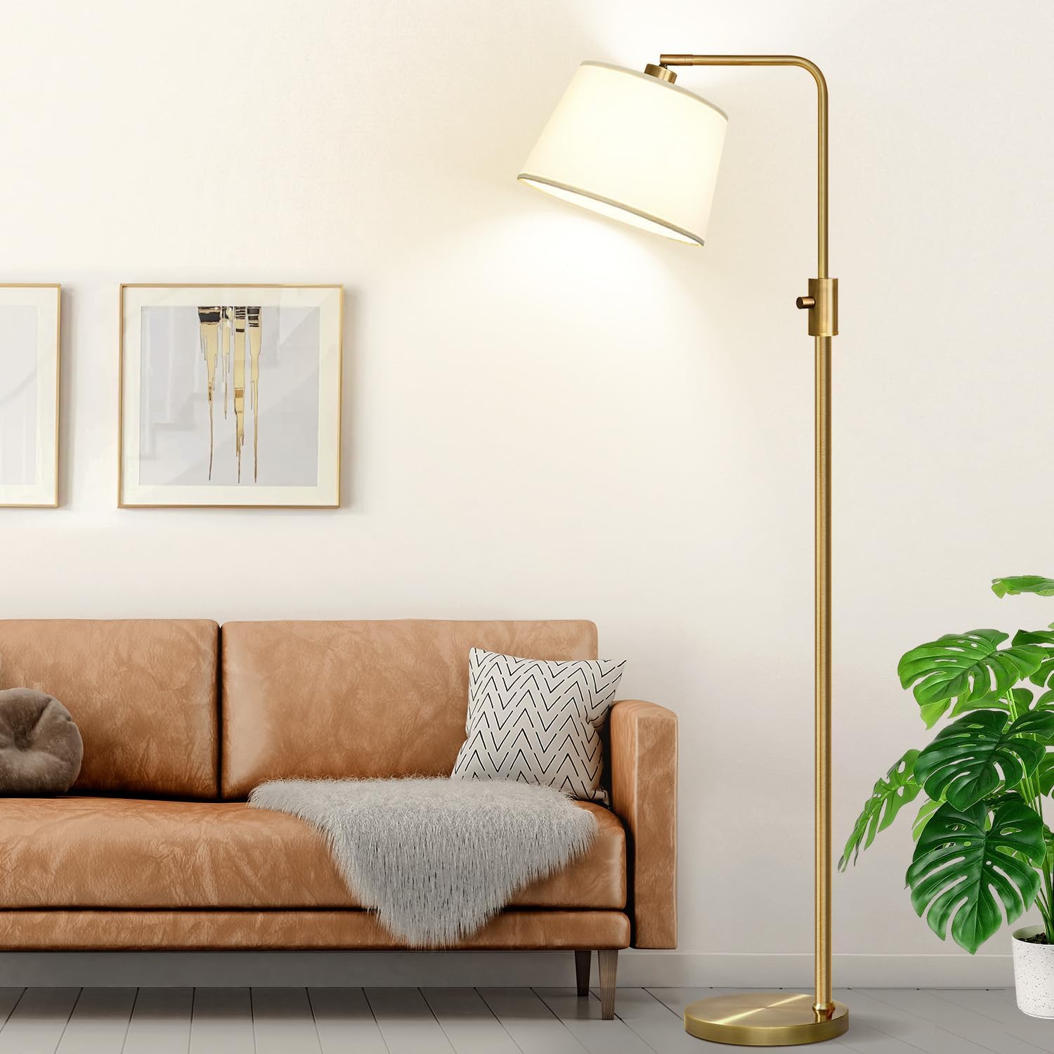 Nintiue Dimmable Floor Lamp, 1000 LM LED Edison Bulb Included, Arc Floor Lamps for Living Room Modern Standing Lamp Tall Lamps for Living…