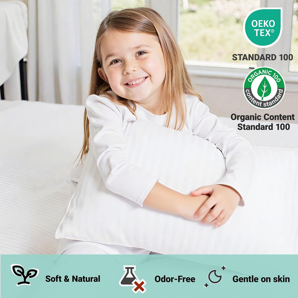 ZPECC-ABrandThatHasBeenFocusedOnBeddingFor20Years ZPECC Toddler Pillow with Pillowcase - 16x22 Organic Cotton Hypoallergenic Kids Pillow, B…