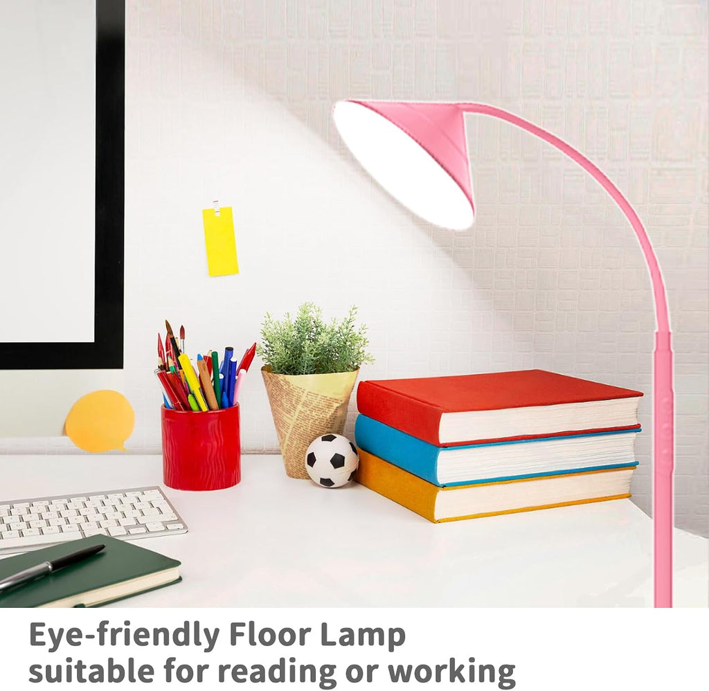 Floor Lamp, 18W Upgraded Bright LED Floor Lamps for Living Room Bedroom with Gooseneck Stepless Dimming & Color 76inch Tall Standing Lamp…