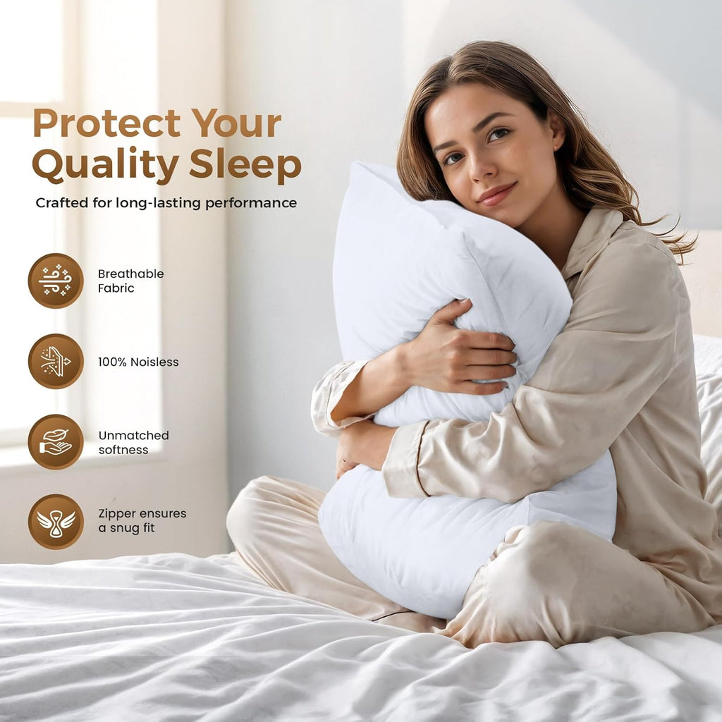 Utopiabedding Utopia Bedding 4 Pack Pillow Protectors with Zipper King Size, Soft Brushed Microfiber Fabric Pillow Cases, Shrinkage and Fad…