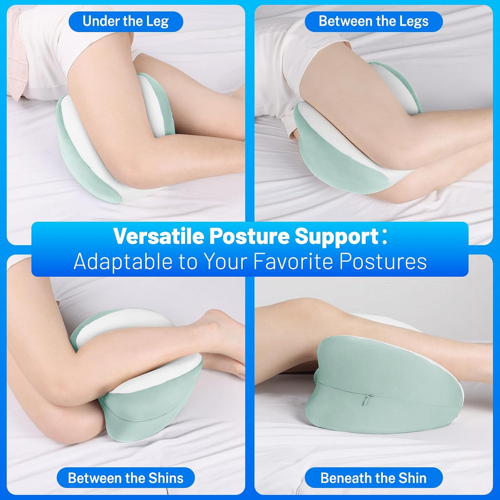 TranquilMoments Knee Pillow for Side Sleepers, Leg Pillow with Washable Cover, Memory Foam Leg Pillow for Side Sleeping, Heart-Shape…