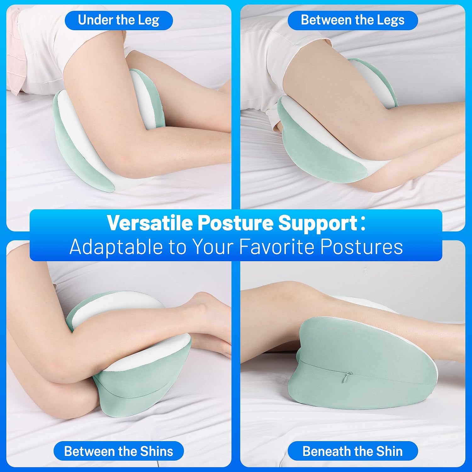 TranquilMoments Knee Pillow for Side Sleepers, Leg Pillow with Washable Cover, Memory Foam Leg Pillow for Side Sleeping, Heart-Shape…