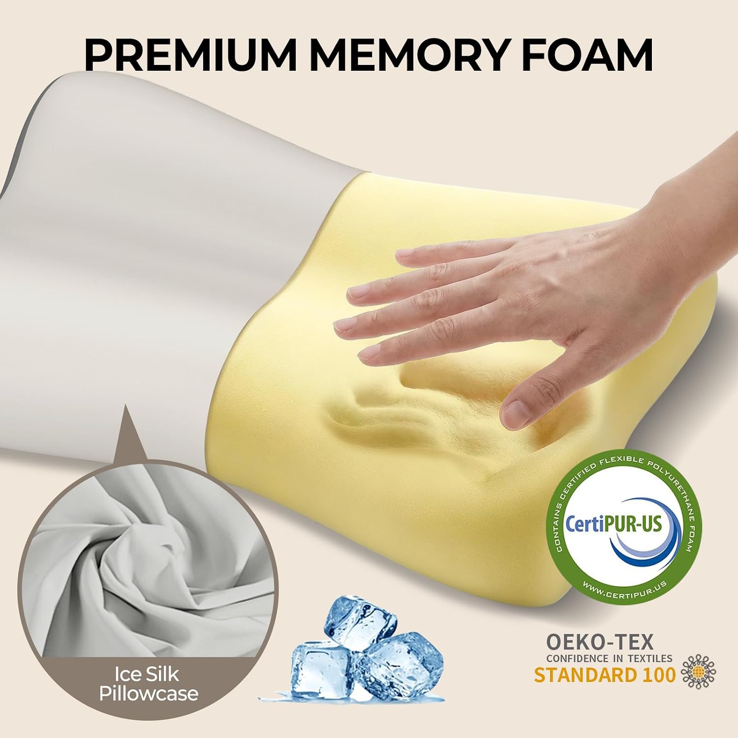 Polovo Cervical Neck Pillow for - Ergonomic Side Sleeper Pillow for Deep Sleep, Contour Memory Foam Pillows for Sleeping Bed Pillow for Sid…