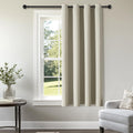 ChrisDowa Grommet Blackout Curtains for Bedroom - Thermal Insulated Room Darkening Curtains for Living Room (1 Panel Set, Beige,52W x 45L)…