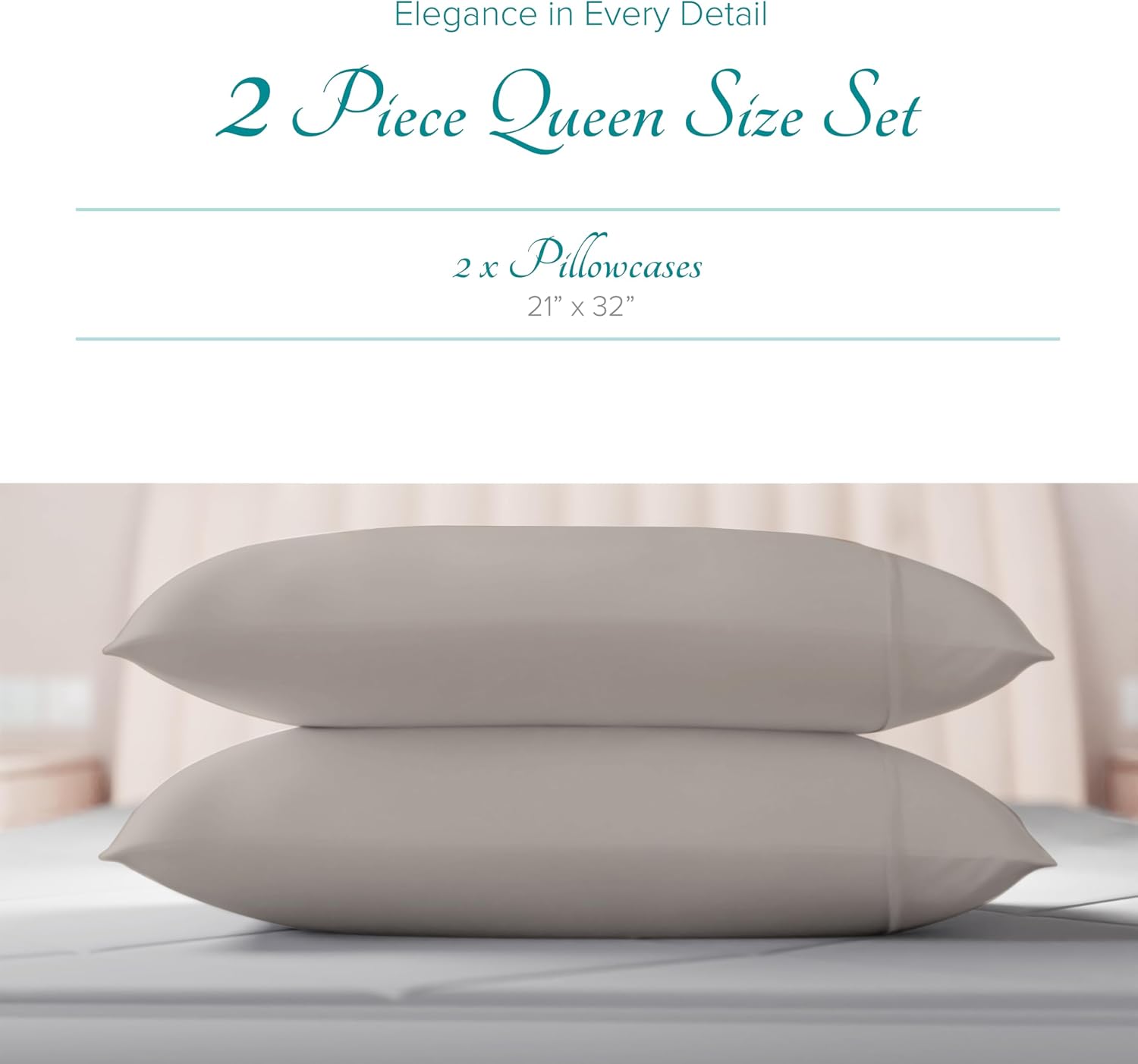 Carressa Linen 100% Egyptian Cotton Standard/Queen Size Pillow Cases Set of 2-800 Series Tulips Collection Queen Pillow Cover for…